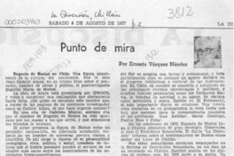 Punto de mira  [artículo] Ernesto Vásquez Méndez.