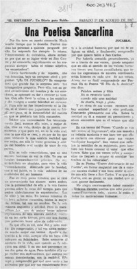 Una poetisa sancarlina  [artículo] Jucarlo.