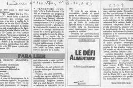 El desafío alimentario, el hambre en el mundo