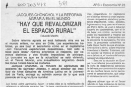 "Hay que revalorizar el espacio rural"  [artículo] Eduardo Mariño.
