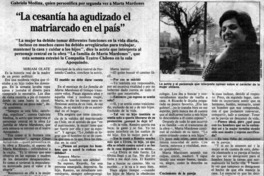 "La cesantía ha agudizado el matriarcado en el país"