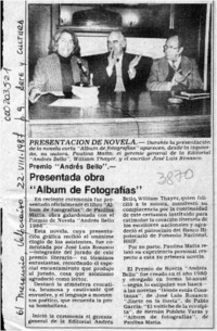 Presentada obra "Album de fotografías"  [artículo].