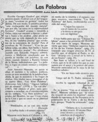 Las palabras  [artículo] Andrés Sabella.