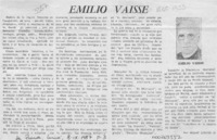 Emilio Vaisse  [artículo] Miguel Laborde D.