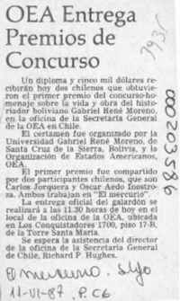 OEA entrega premios de concurso  [artículo].