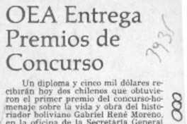 OEA entrega premios de concurso  [artículo].