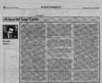 Acerca del lago Como  [artículo] Filebo.