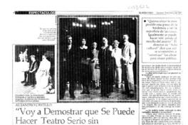 Alejandro Castillo, "Voy a demostrar que se puede hacer teatro serio sin hacer concesiones"  [artículo] Rosario Larraín.