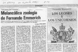 Melancólica zoología de Fernando Emmerich