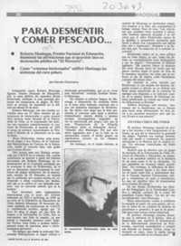 Para desmentir y comer pescado --  [artículo] Hernán Dinamarca.