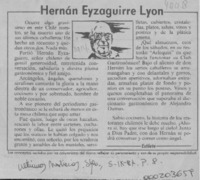 Hernán Eyzaguirre Lyon  [artículo] Estilete.