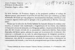 Poemas hablados  [artículo] Carmen Foxley.