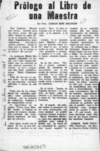 Prólogo al libro de una maestra  [artículo] Carlos René Ibacache.