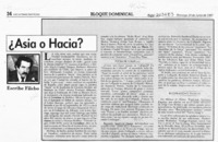 Asia o Hacia?  [artículo] Filebo.