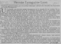 Hernán Eyzaguirre Lyon  [artículo].
