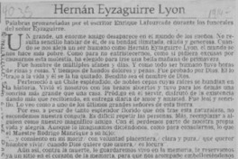 Hernán Eyzaguirre Lyon  [artículo].