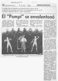 El "Pompi" se envalentonó  [artículo].