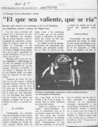 "El Que sea valiente, que se ría"  [artículo].