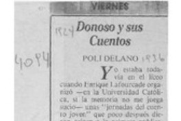 Donoso y sus cuentos  [artículo] Poli Délano.