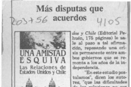 Más disputas que acuerdos  [artículo].