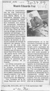 Muere Eduardo Frei  [artículo].