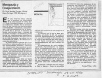 Menopausia y envejecimiento  [artículo] Sergio Peña y Lillo.