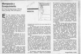 Menopausia y envejecimiento  [artículo] Sergio Peña y Lillo.