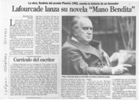 Lafourcade lanza su novela "Mano bendita"  [artículo] Richard Vera.