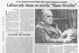 Lafourcade lanza su novela "Mano bendita"  [artículo] Richard Vera.