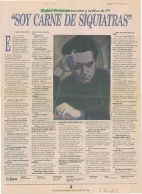 "Soy carne de siquiatras"