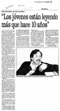 "Los jóvenes están leyendo más que hace 10 años"  [artículo] Jorge Silva Astudillo.