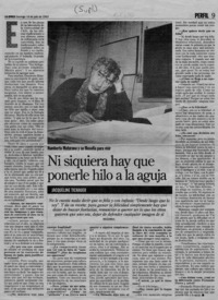 Ni siquiera hay que ponerle hilo a la aguja  [artículo] Jacqueline Tichauer.