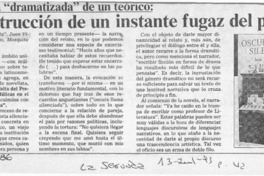 Reconstrucciøn de un instante fugaz del pasado  [artículo].