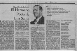 El hermano poeta de una santa  [artículo] Braulio Fernández Biggs.