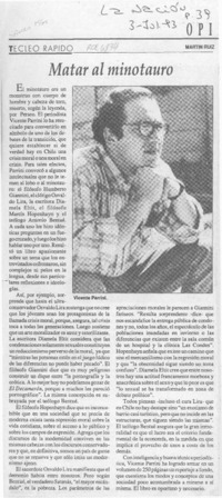 Matar al Minotauro  [artículo] Martín Ruiz.