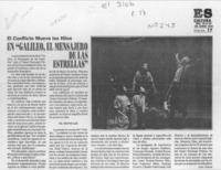 En "Galileo, el mensajero de las estrellas", el conflicto mueve los hilos  [artículo] Galo Gálvez.