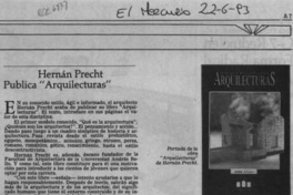 Hernán Precht publica "Arquilecturas"  [artículo].