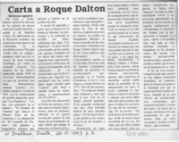 Carta a Roque Dalton  [artículo].
