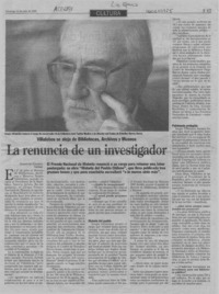 La renuncia de un investigador  [artículo] Alejandra Gajardo.