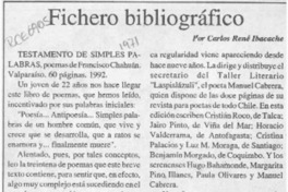 Fichero bibliográfico  [artículo] Carlos René Ibacache.