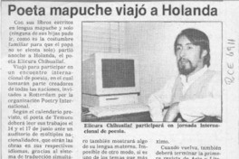 Poeta mapuche viajó a Holanda  [artículo].