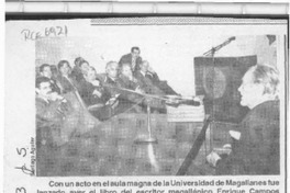 Enrique Campos Menéndez lanzó libro "El caballero de la triste aventura"  [artículo] Andrés Vidal de la Jara.