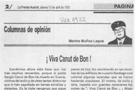 Viva Canut de Bon!  [artículo] Marino Muñoz Lagos.