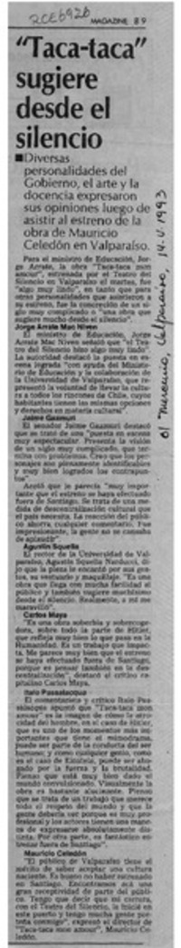 "Taca-taca" sugiere desde el silencio  [artículo].