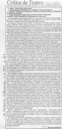 Crítica de teatro  [artículo] Marina de Navasal.