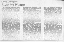 Lucir las plumas  [artículo] David Gallagher.