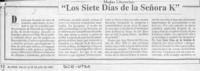 "Los siete días de la señora K"  [artículo] Flor María Aninat.