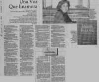 Una voz que enamora  [artículo] Eliana Pattillo B.