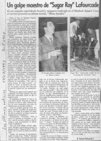 Un golpe maestro de "Sugar Ray" Lafourcade  [artículo] Samuel Valenzuela Y.