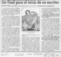 Un final para el inicio de un escritor  [artículo] Angélica Rivera.
